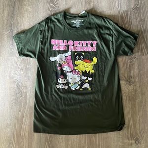 NWT Hello Kitty And Friends, Dark Green Tee, Large